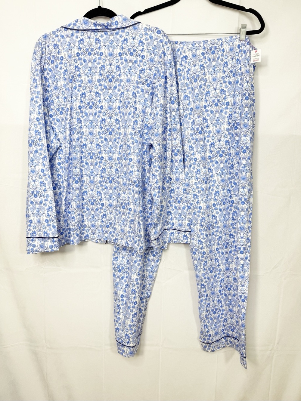 BedHead Long Sleeve Classic PJ Set Bloomscape White Bird Floral Full Length - Picture 3 of 16